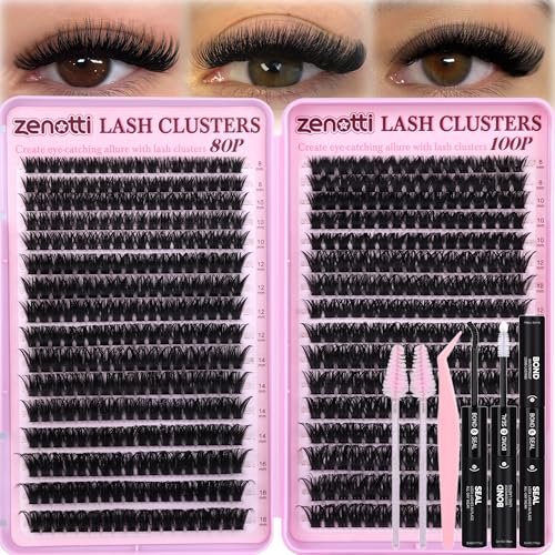 Lash Clusters Kit 544PCS Fluffy 80D 100D Eyelashes 8-16mm D-Curl