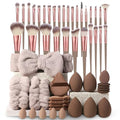 Professional Makeup Tools Set, 54pcs set Cosmetic Brush & Sponge & Puff & Headband & Brush Cleaning Bow Set,Facial Makeup & Cleaning Accessories, Makeup Products, Valentine Day Gift for her