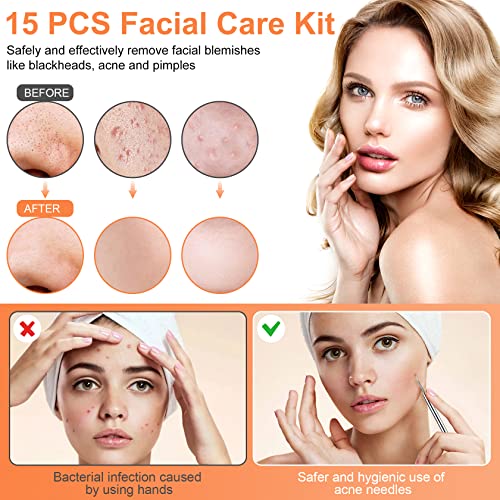 15 PCS Blackhead Remover Tool Kit | Professional Acne Extraction Set
