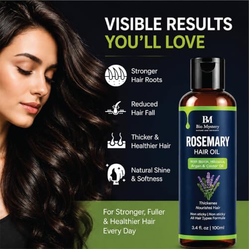 Bio Mystery Rosemary Oil for Hair Growth with Biotin & Argan - 3.5 Fl Oz