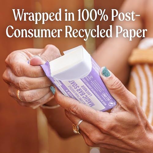 Dr. Bronner's Pure-Castile Magic Bar Soap (Lavender, 5 Ounce, 12-Pack) - Made with Regenerative Organic Certified Oils, For Face, Body & Hair, Gentle & Moisturizing, Biodegradable, Vegan, Cruelty-free