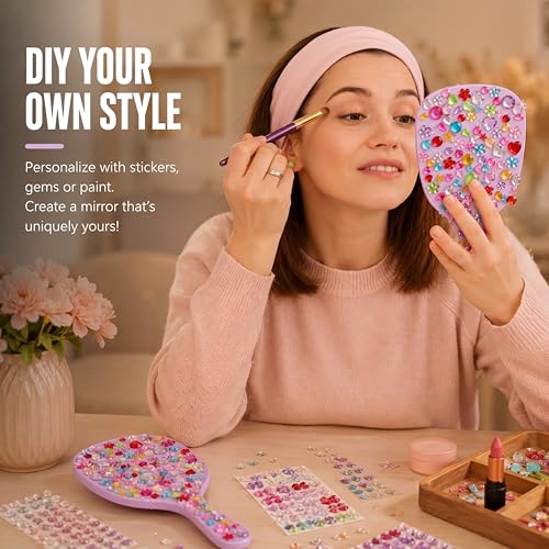 Jetec 8 Pack Handheld Makeup Mirrors - Compact Travel Size