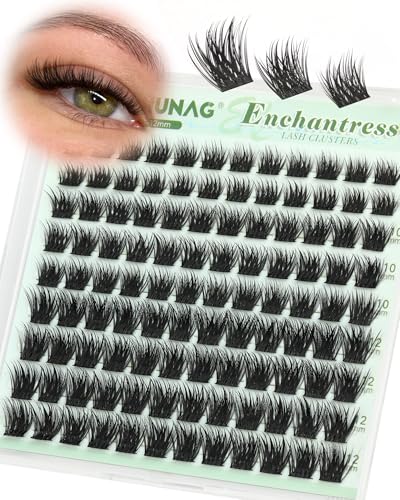 TOOCHUNAG Short Enchantress Eyelash Clusters 8-12mm Wispy Natural C Curl DIY Lashes