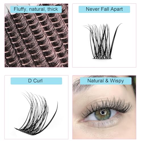 Lash Clusters 10-14mm D Curl Eyelash Extensions 168Pcs