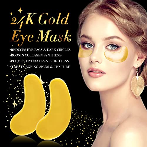 sefudun Under Eye Mask,20 pairs 24K Collagen Eye Pads,Under Eye Patches Skincare for Anti Aging,Anti Wrinkle,Reducing Eye Puffiness,Dark Circles