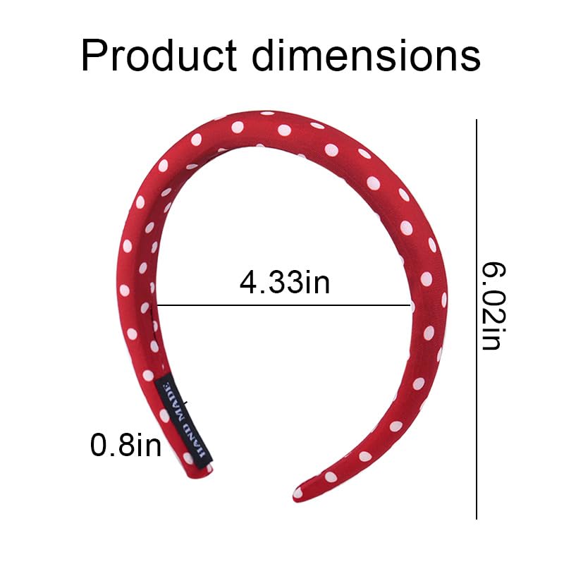 Vintage Red Polka Dot Headband for Women - Non-Slip Design