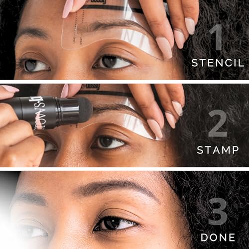 Dual-Color Eyebrow Stamp Stencil Kit with 9 Reusable Stencils