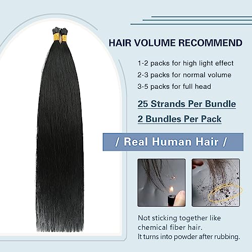 Sunya I Tip Hair Extensions 14" Jet Black 50 Strands