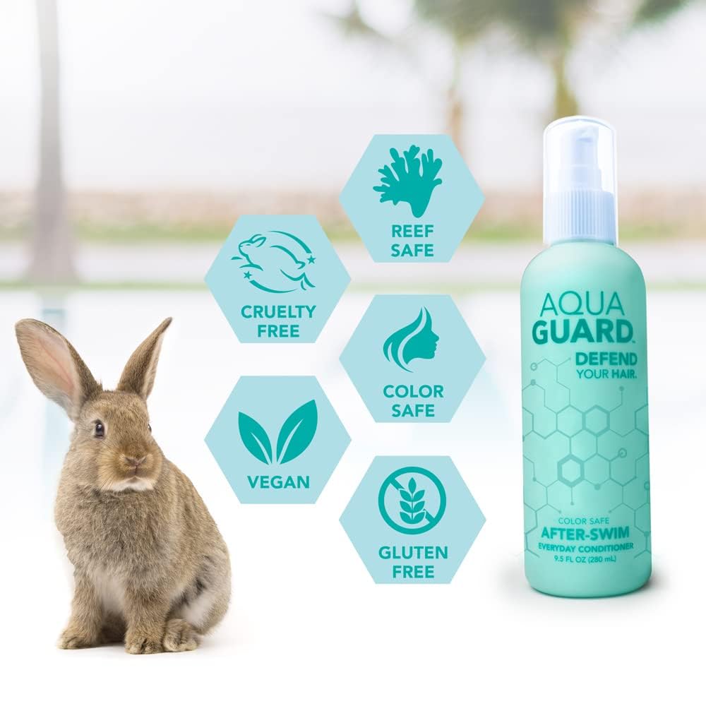 AquaGuard Everyday Conditioner for Damaged & Brittle Hair - Smoothes, Softens & Protects Hair - Paraben and Gluten Free, Vegan, Color Safe, Leaping Bunny Certified (2 Bottles)