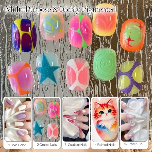 YEPYEPGO 12-Color Nail Gel Palette for Nail Art & Manicures, Sponge Stamping Kit