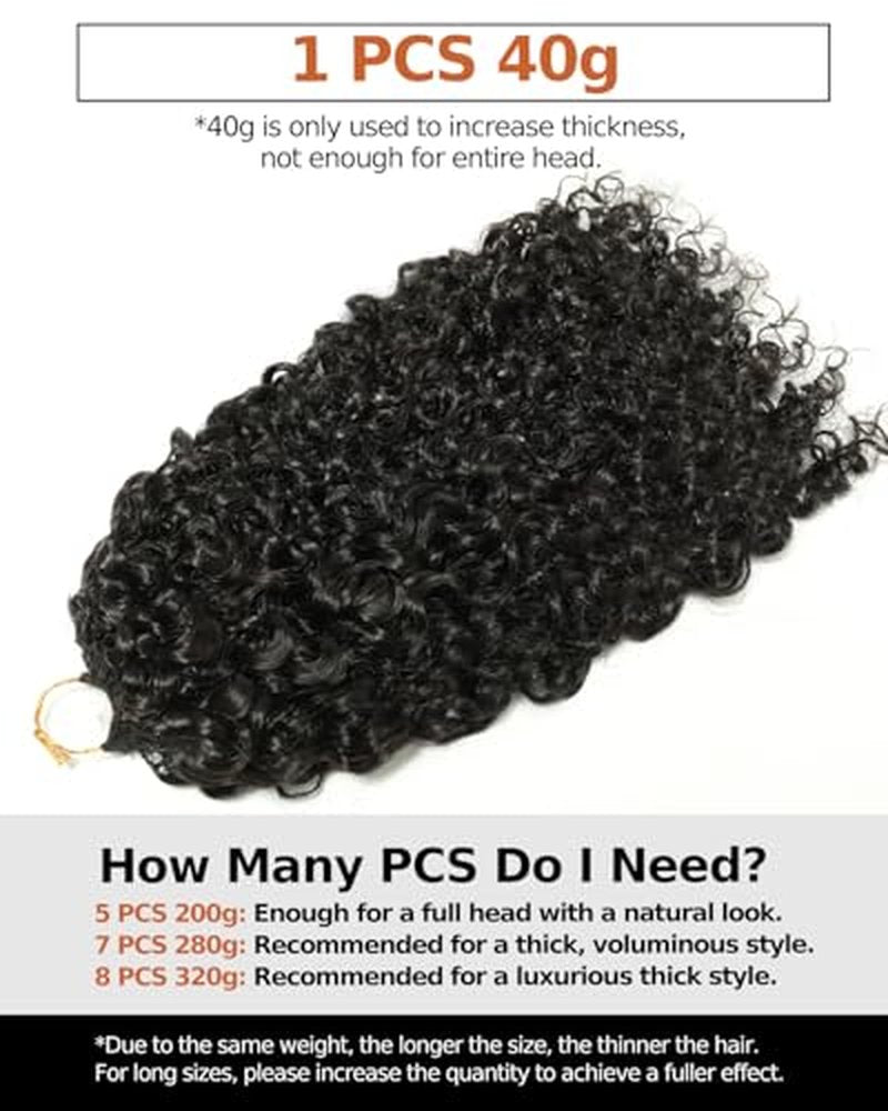 BEEOS 18-Inch Remy Human Crochet Hair - Burmese Curly Extensions