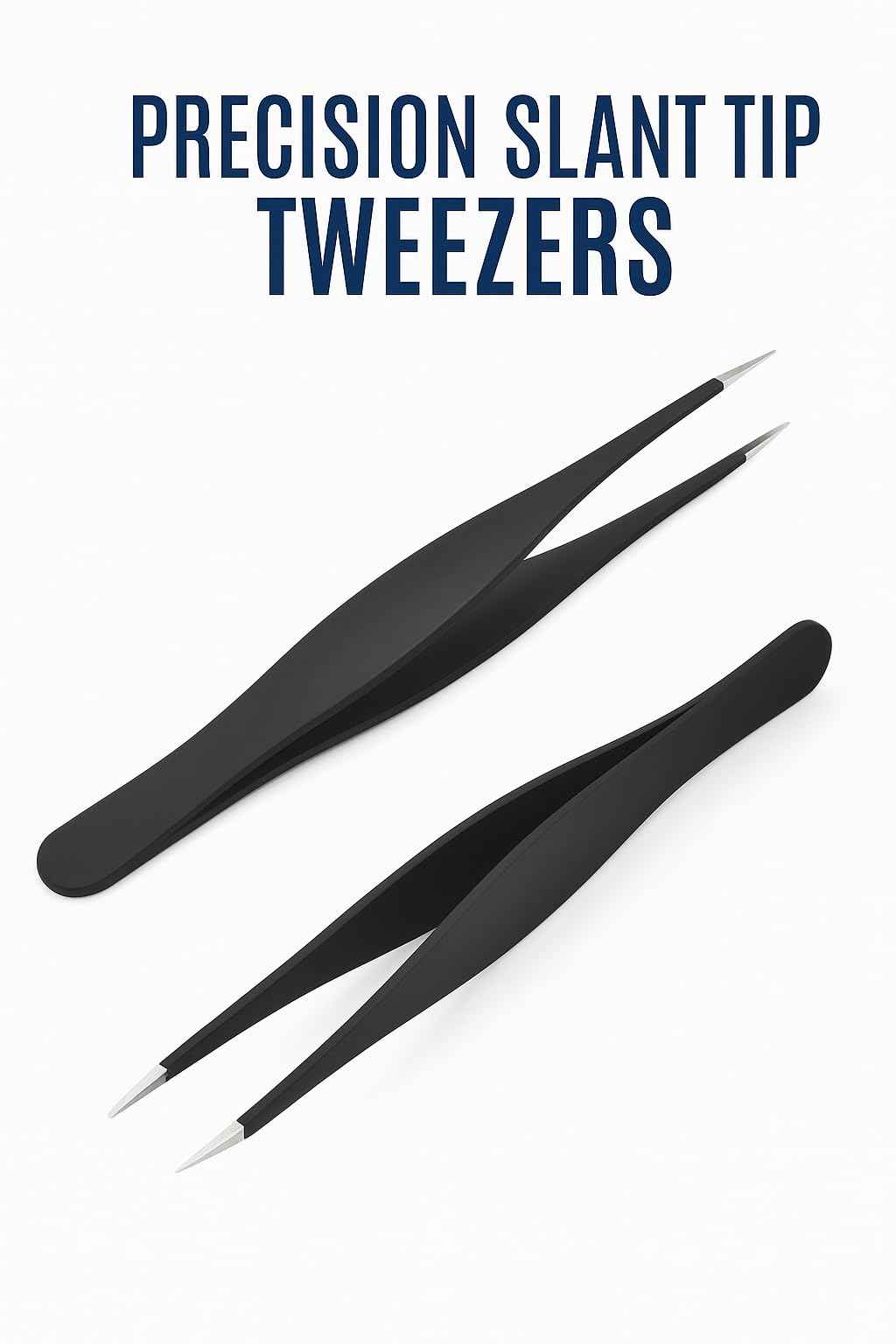 Stainless Steel Eyebrow Tweezers for Women & Men – Precision Tweezers for Facial Hair, Splinters, Ingrown Hair, Eyelash Extensions & Fine Detail Removal, Set of 2