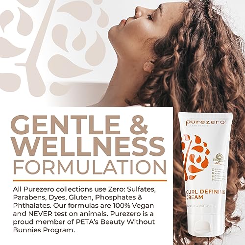 Purezero Curl Cream for Defined Hydrated Curls - 6oz, 2 Pack