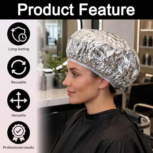 12-Pack Reusable Aluminum Foil Deep Conditioning Hair Caps
