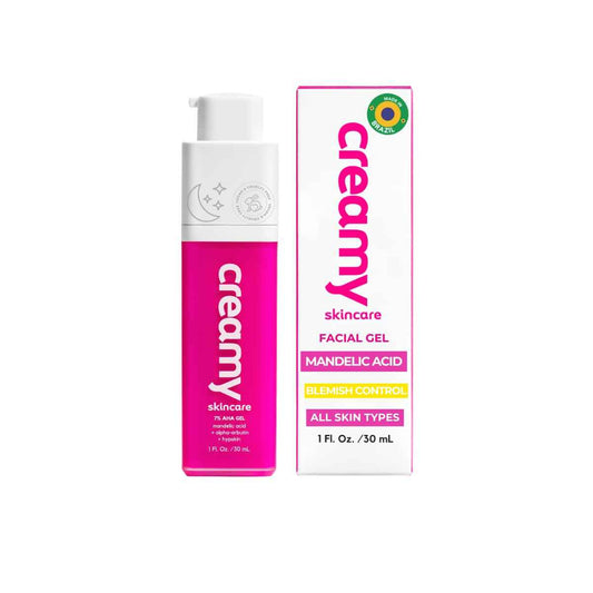 Creamy Skincare Mandelic Gel 7% – Exfoliating & Blemish Control Face Gel with Mandelic Acid, Alpha-Arbutin, Allantoin & Hypskin – Gentle Formula 1 fl oz/30mL
