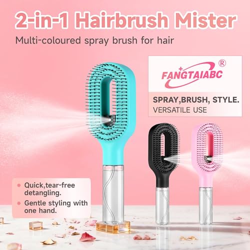 2-in-1 Hair Brush with Water Spray for Easy Detangling
