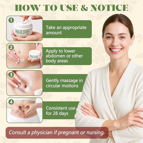 Wild Yam Cream for Hormone Blance, Progesterone Cream for Women, Supports Hormone Health, Fertility & Menopause Comfort with a Powerful Natural Blend, Natural, 4 oz