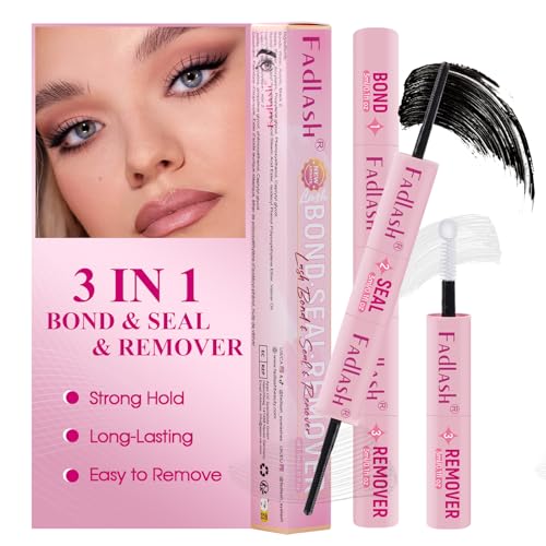FADLASH 3 in 1 Lash Bond & Seal Remover Set for Cluster Lashes - Gentle, Waterproof, 72H Hold