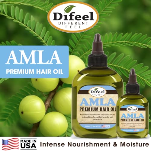 Difeel Amla Hair Oil - Travel Size 2.5 oz for Growth & Strength