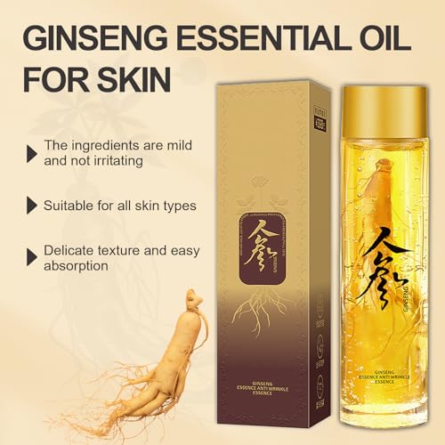 Ginseng Extract Liquid，Ginseng Polypeptide Anti-Ageing Essence，Ginseng Extract Anti-Wrinkle Original Serum Oil，Korean Red Ginseng Serum for Reduce Fine Lines, Moisturizing (2 Bottle)