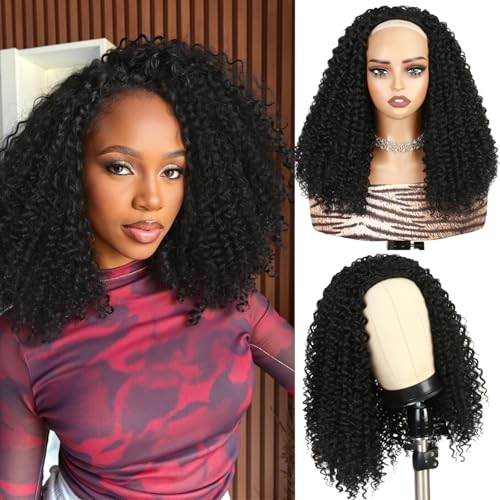 16-Inch Curly Half Wig Water Wave for Black Women - Glueless & Versatile