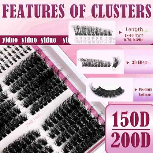 Lashes Clusters Kit Gift Packs D Curl Cat-Eye Wispy Individual Faux Mink Fake Eyelashes, Volume Studio Effect, 498Pcs DIY False Eyelash Extensions with Bottom Lashes|Glue|Removers|Tweezers