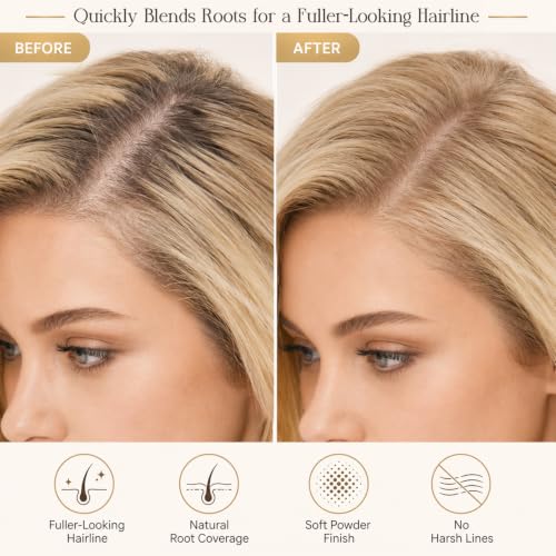 Root Touch Up Powder 3 Colors Blonde Hair Cover with Brush