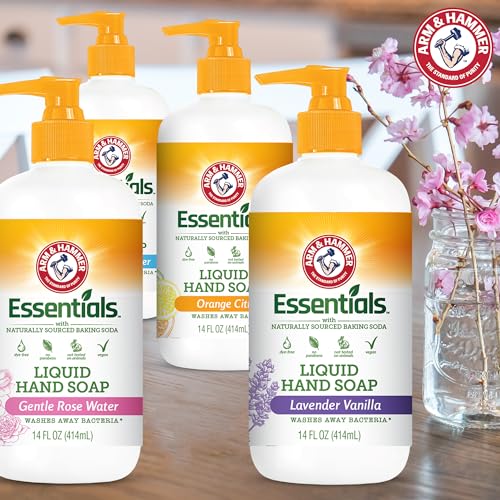 Arm & Hammer Liquid Hand Soap for Skin Cleaning - Hand Soap for Kitchen & Bathroom with Fresh Rain Water Scent - Natural Hand Soap Cleanses, Softens 14 FL Oz (414ml)