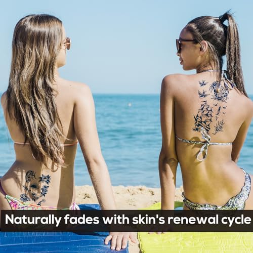 6-Pack Semi-Permanent Temporary Tattoos – Waterproof, Lasts 1-2 Weeks