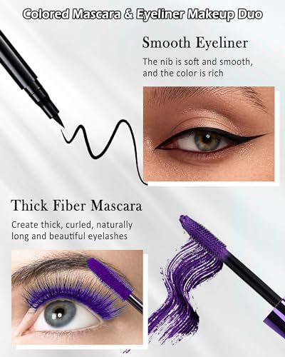 Burgundy Waterproof Mascara & Eyeliner Pen Set – 5D Silk Fiber