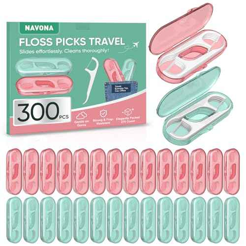 300 Dental Floss Picks, 30 Packs Dental Flossers with Floss Pick Case, Stocking Stuffers Adults, Bulk Stocking Stuffers for Adults, Party Favors Adult