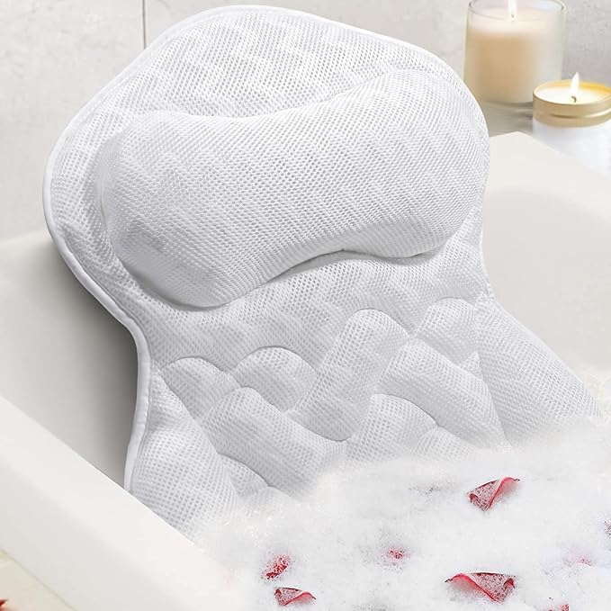 Bath Pillow with Suction Cups - Neck & Back Support