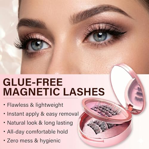 Magnetic Eyelashes with Applicator - 4 Pairs Reusable 3D Lashes