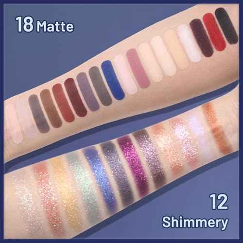 UCANBE 30 Color Eyeshadow Makeup Palette ? Dark, Earthy & Bold Tones Eye Shadow with Matte Glitter Metallic Finishes? Highly Pigmented, Long-Lasting Make Up Pallet for Smoky, Glam, and Everyday Looks
