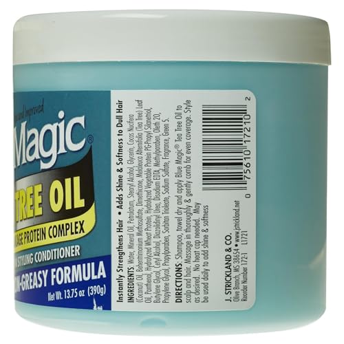 Blue Magic Tea Tree Leave-In Hair Styling Conditioner, 13.75 Ounce, 12 fl oz (Pack of 2)