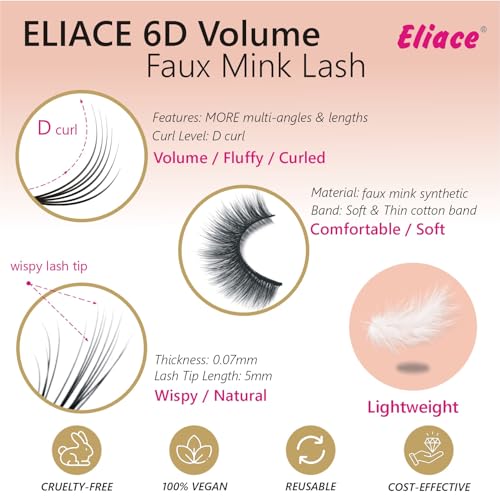Eliace 6D Cat Eye Mink Lashes 30 Pairs Wispy