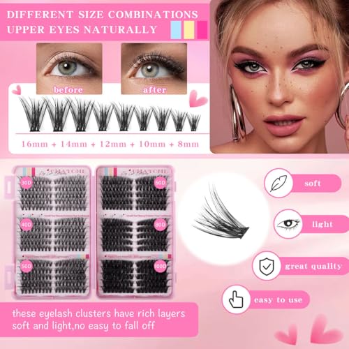 Lash Clusters 530Pcs Mixed Lengths 8-16mm Eyelash Extensions