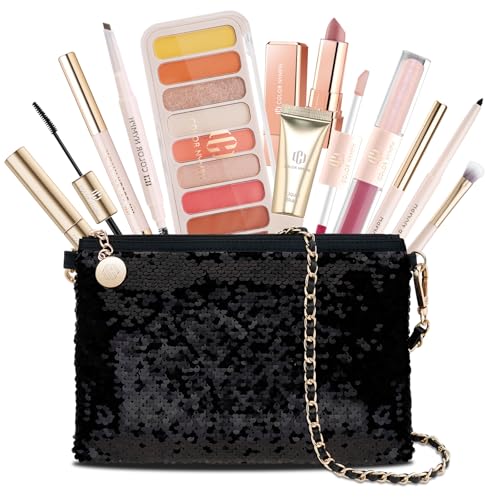 Color Nymph Makeup Kit - Makeup Bag Variation B with 9-Color Eyeshadow Palette & Full Set