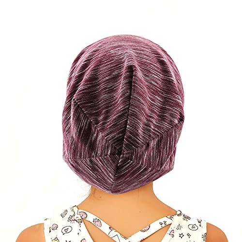 Kids Satin Lined Bonnet Silk Sleep Bonnet Slap Cap for Natural Hair Adjustable Slouchy Beanie for Kids,Child,Toddler,Teens(4-10 Years Old,Burgundy)