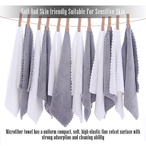 TENSTARS 12-Pack Microfiber Washcloths - Soft & Quick Drying