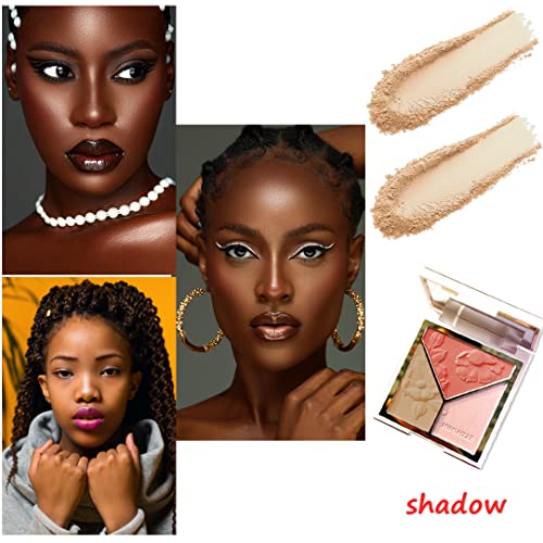 3-in-1 Highlighter Palette – Contour, Blush & Glow Kit