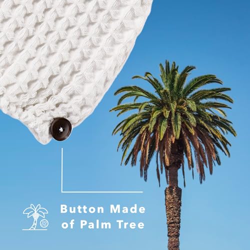 Japanese Cotton Hair Drying Towel Wrap with Button | Quick-Dry