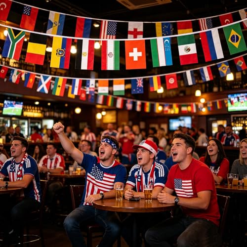 48 Country Flags Banner 47.5 Ft for World Cup Party Decorations