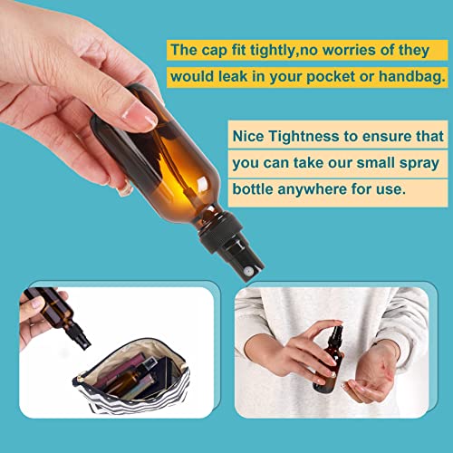 Amber Glass Spray Bottles 2oz 24 Pack Fine Mist