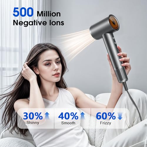 Professional Ionic Hair Dryer with Diffuser - Fast Drying & Hair Care