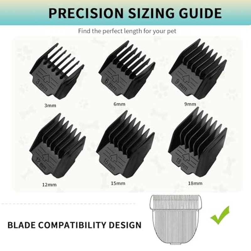 6-Piece Pet Grooming Guide Comb Set for Oneisall Clippers