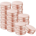 1 Ounce Aluminum Tin Jar with Screw Cap 30mL Tin Cans Refillable Containers for Cosmetic, Lip Balm, Cream, Lotion, Balms, Spices, Salve, Rose Gold 40 Pcs