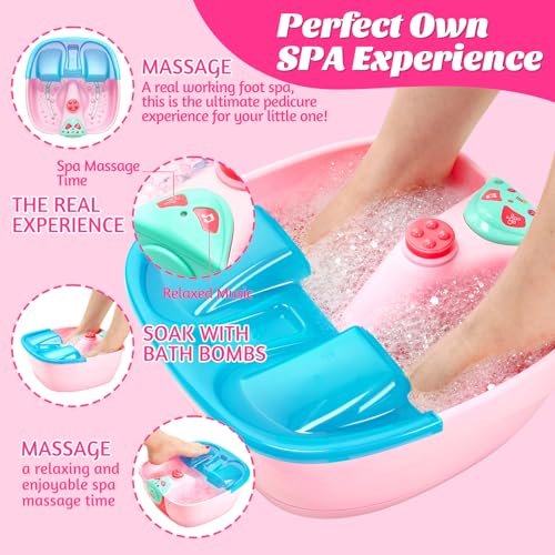 Kids Spa Day Kit - Foot Spa, Nail Dryer, Bath Bombs & Accessories