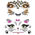 Animal Face Stickers - Leopard Cat Design (2 Sheets)