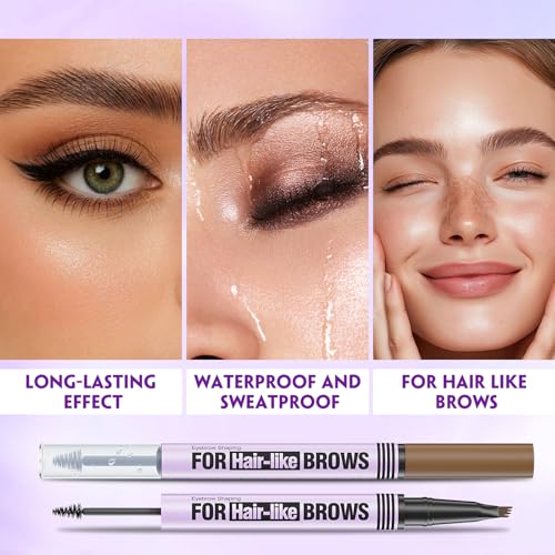 Microblading Eyebrow Pen 2-in-1 Dual-Ended Dark Brown